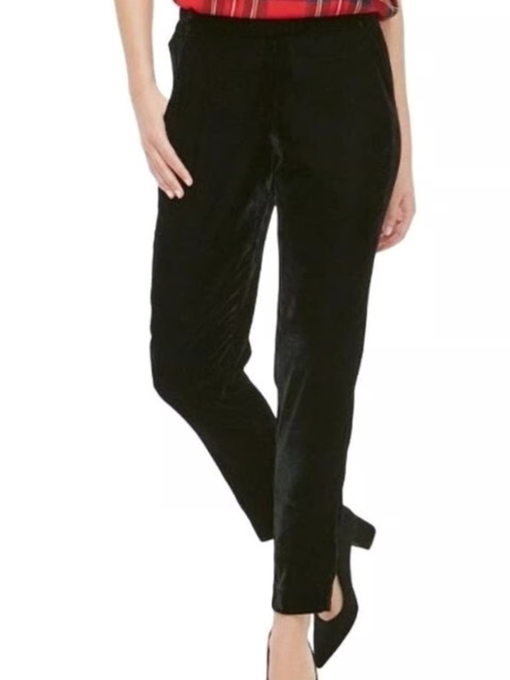 J Crew Factory Drapey Black Velvet Jamie Pants Size 8